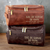 Trousse De Toilette En Cuir Gravée Personnalisée – Cadeaux D’Anniversaire Pour Papa, Grand-Père – Des Racines Solides, Des Cœurs Tendres