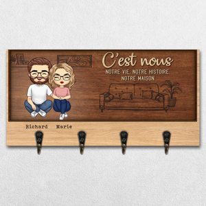 Porte-Clés Mural Personnalisé – Cadeaux D'Anniversaire Pour Maman, Papa, Enfants – Un Foyer Tissé D'Amour