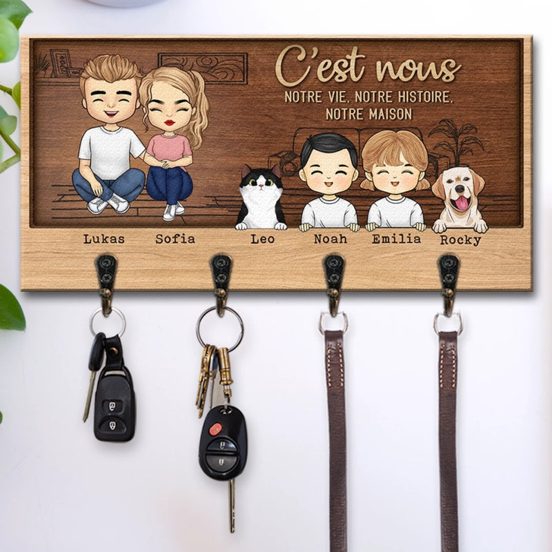Porte-Clés Mural Personnalisé – Cadeaux D’Anniversaire Pour Maman, Papa, Enfants – Un Foyer Tissé D’Amour