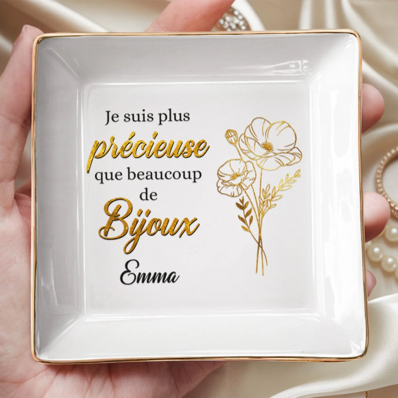 Coupelle À Bijoux Personnalisée (Impression Intégrale) – Cadeau D’Anniversaire Pour Femmes, Meilleures Amies, Sœurs, BFF – Les Amies Font Fleurir La Vie De Joie