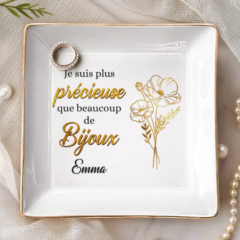 Coupelle À Bijoux Personnalisée (Impression Intégrale) – Cadeau D’Anniversaire Pour Femmes, Meilleures Amies, Sœurs, BFF – Les Amies Font Fleurir La Vie De Joie