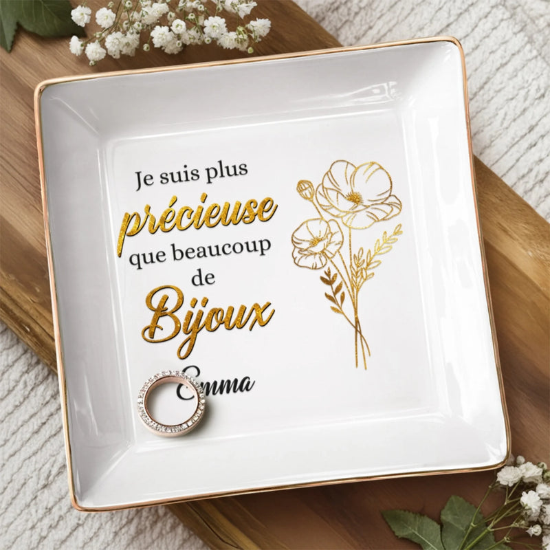 Coupelle À Bijoux Personnalisée (Impression Intégrale) – Cadeau D’Anniversaire Pour Femmes, Meilleures Amies, Sœurs, BFF – Les Amies Font Fleurir La Vie De Joie
