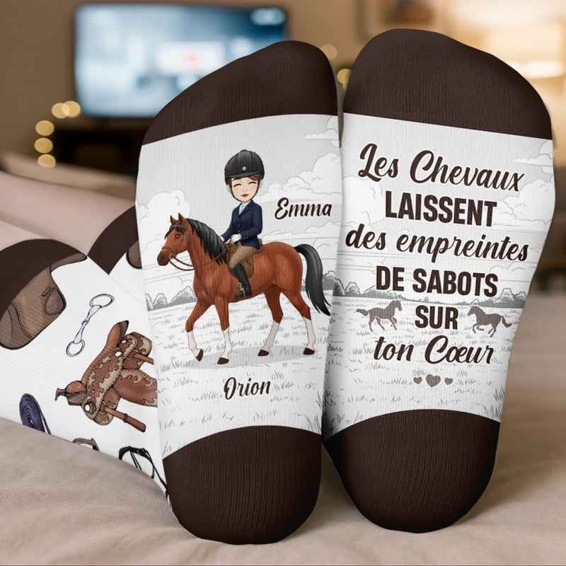 Chaussettes Personnalisées – Cadeau D’Anniversaire Personnalisé Pour Hommes Et Femmes, Amoureux Des Chevaux – La Vie Est Belle, Mais Les Chevaux La Rendent Encore Plus Belle