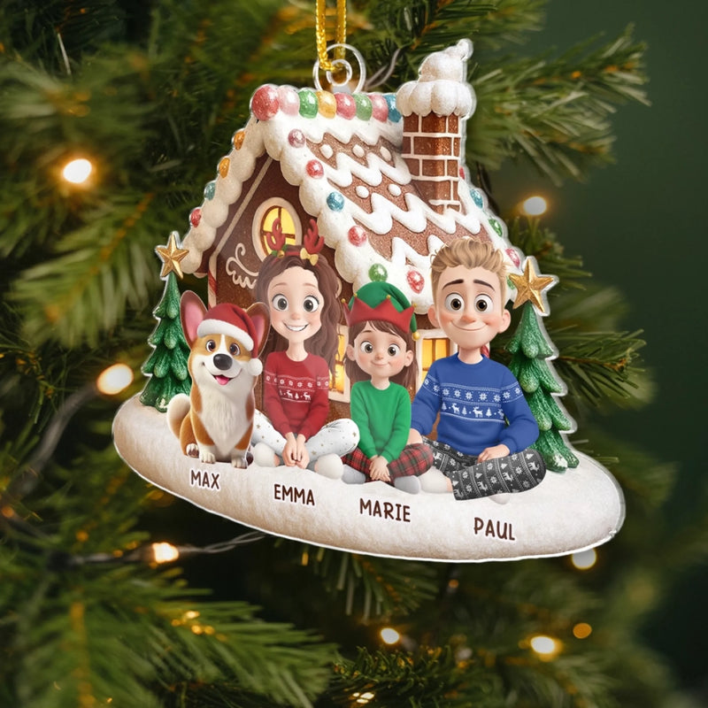 Ornement En Acrylique Personnalisé – Cadeaux De Noël Et D’Anniversaire Pour Famille, Amoureux Des Chiens Et Chats – La Joie Arrive Sur De Petites Pattes
