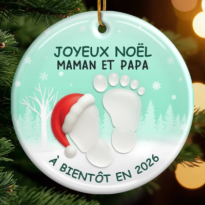 Ornement En Céramique Personnalisé – Cadeaux De Noël, De Baby Shower Et De Révélation De Genre Pour Nouvelles Mamans, Nouveaux Papas, Nouveaux Parents – Le Plus Beau Début D’Une Nouvelle Histoire