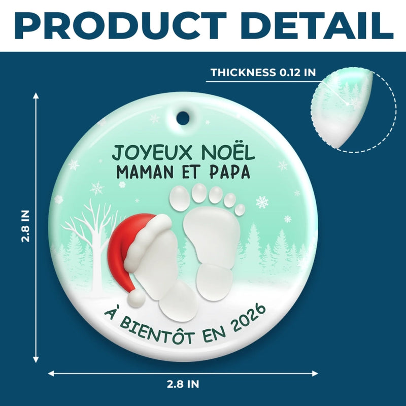 Ornement En Céramique Personnalisé – Cadeaux De Noël, De Baby Shower Et De Révélation De Genre Pour Nouvelles Mamans, Nouveaux Papas, Nouveaux Parents – Le Plus Beau Début D’Une Nouvelle Histoire