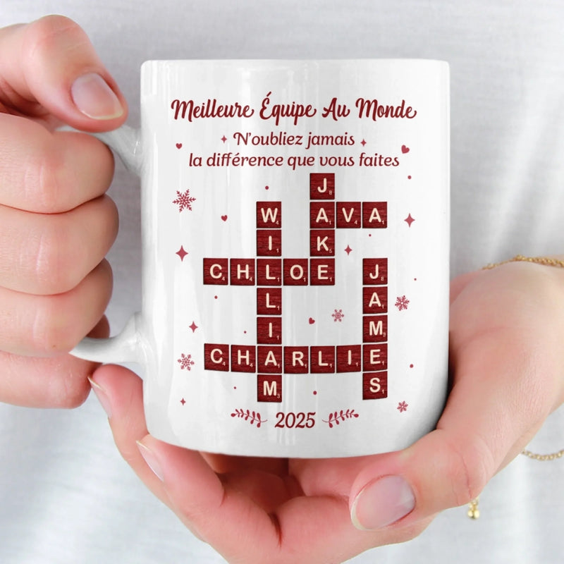Tasse Personnalisée – Cadeaux Amusants Personnalisés Pour Collègues Et Amies De Travail – L’Esprit D’Équipe Me Donne Toujours Des Ailes