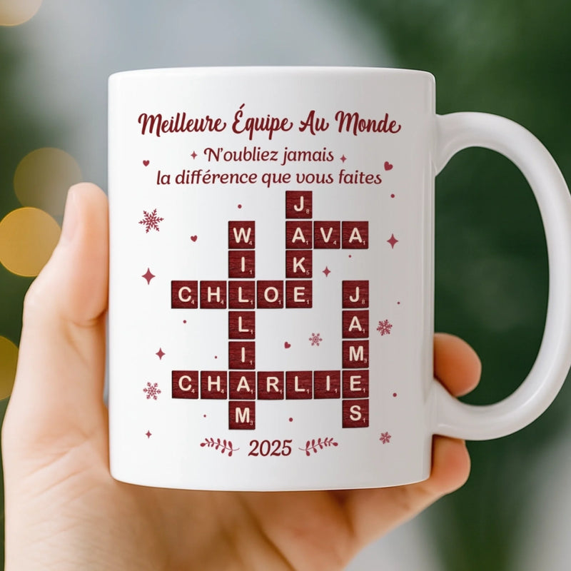 Tasse Personnalisée – Cadeaux Amusants Personnalisés Pour Collègues Et Amies De Travail – L’Esprit D’Équipe Me Donne Toujours Des Ailes