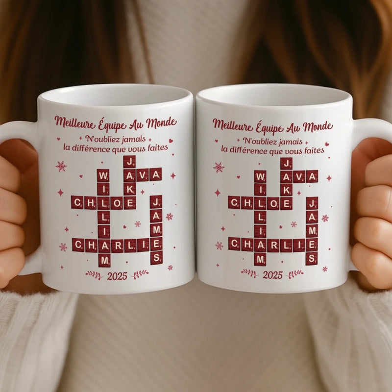 Tasse Personnalisée – Cadeaux Amusants Personnalisés Pour Collègues Et Amies De Travail – L’Esprit D’Équipe Me Donne Toujours Des Ailes
