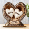 Plaque En Bois Personnalisée À Deux Couches – Cadeaux Personnalisés D’Anniversaire, De Noël Et De Mariage Pour Mari Et Femme, Lui Et Elle – Notre Amour Devient Plus Profond Et Plus Fort
