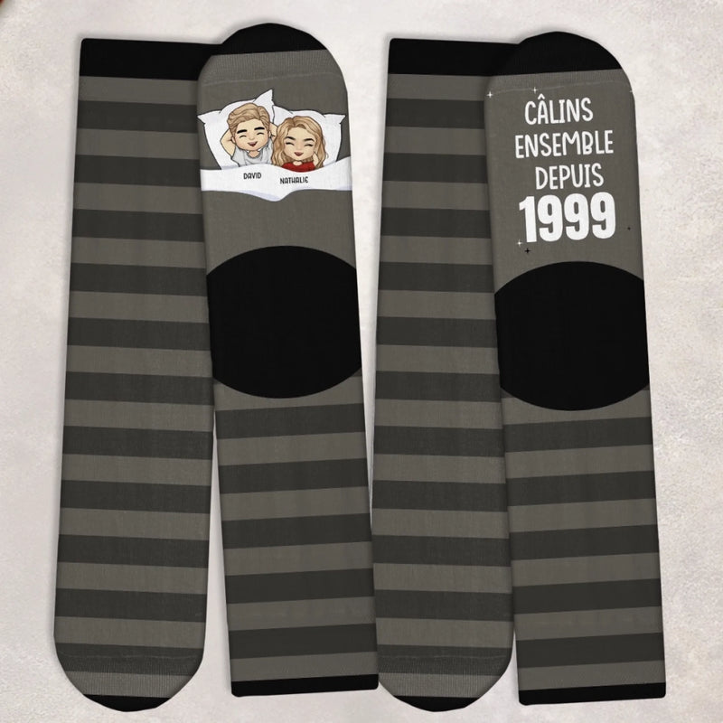 Chaussettes Personnalisées – Cadeaux D’Anniversaire Et De Mariage Pour Mari Et Femme, Pour Lui Et Pour Elle – Ensemble Depuis Le Premier Jour