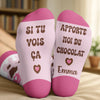 Chaussettes Personnalisées – Cadeaux De Noël Et D'Anniversaire Personnalisés Pour Vos Meilleures Amies, Sœurs, Famille Et Vous-Même – Le Chocolat Est Ma Langue D’Amour