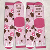 Chaussettes Personnalisées – Cadeaux De Noël Et D'Anniversaire Personnalisés Pour Vos Meilleures Amies, Sœurs, Famille Et Vous-Même – Le Chocolat Est Ma Langue D’Amour