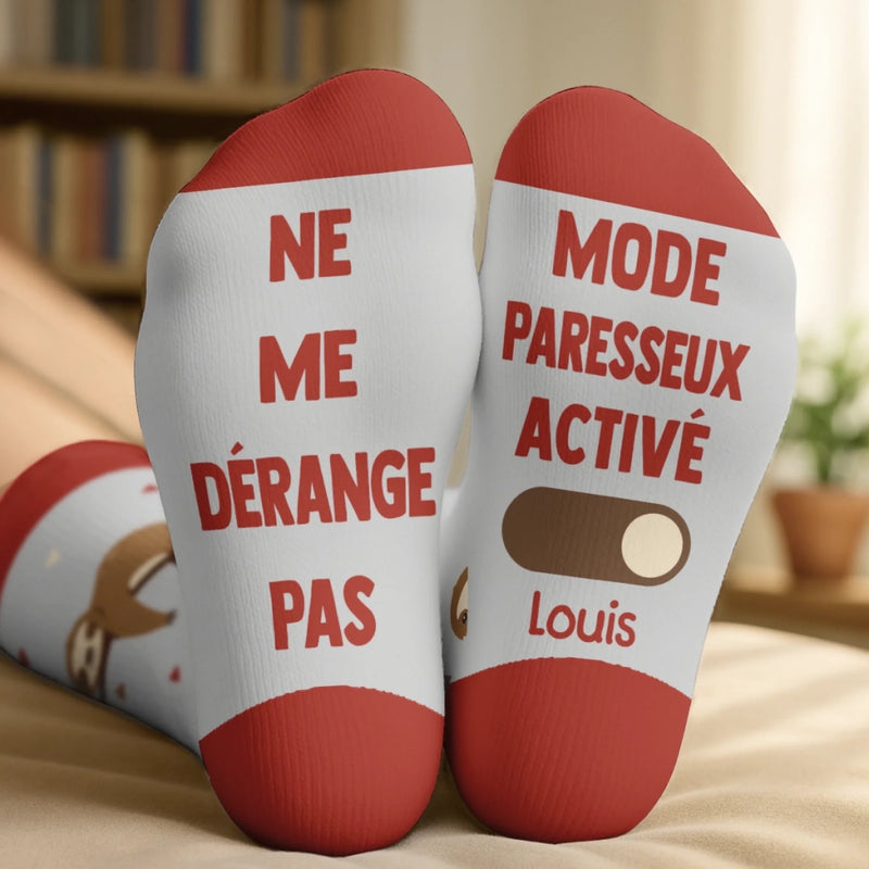 Chaussettes Personnalisées – Cadeaux De Noël Et D'Anniversaire Personnalisés Pour Vos Meilleures Amies, Sœurs, Famille Et Vous-Même – Mode Paresseux Officiellement Activé