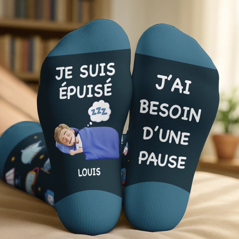 Chaussettes Personnalisées – Cadeaux De Noël Et D'Anniversaire Personnalisés Pour Vos Meilleures Amies, Sœurs, Famille Et Vous-Même – Ne Me Réveillez Pas, Je Récupère Ma Vie