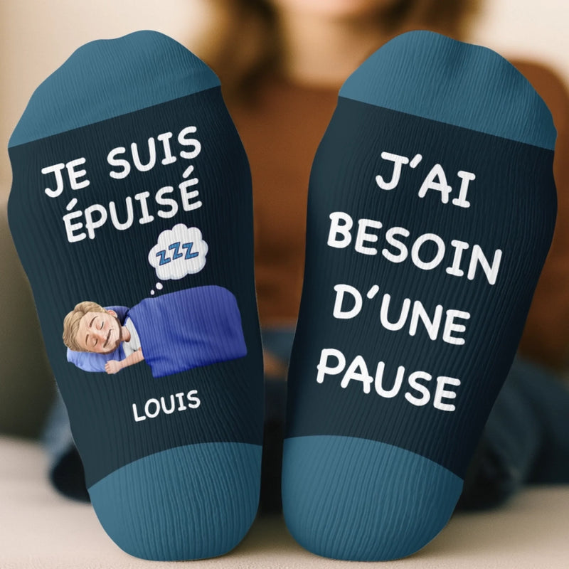 Chaussettes Personnalisées – Cadeaux De Noël Et D'Anniversaire Personnalisés Pour Vos Meilleures Amies, Sœurs, Famille Et Vous-Même – Ne Me Réveillez Pas, Je Récupère Ma Vie
