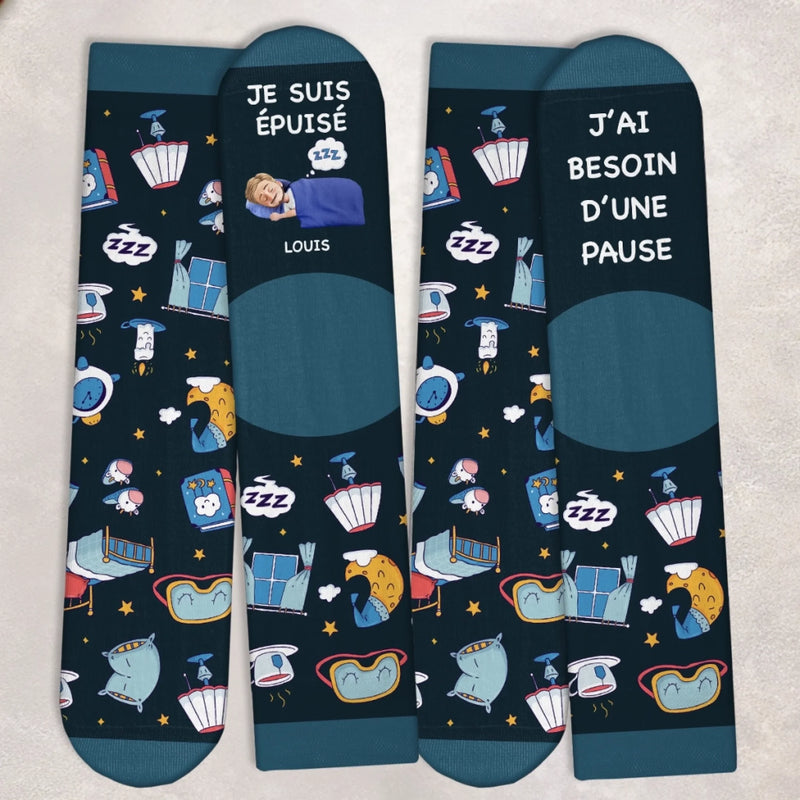 Chaussettes Personnalisées – Cadeaux De Noël Et D'Anniversaire Personnalisés Pour Vos Meilleures Amies, Sœurs, Famille Et Vous-Même – Ne Me Réveillez Pas, Je Récupère Ma Vie