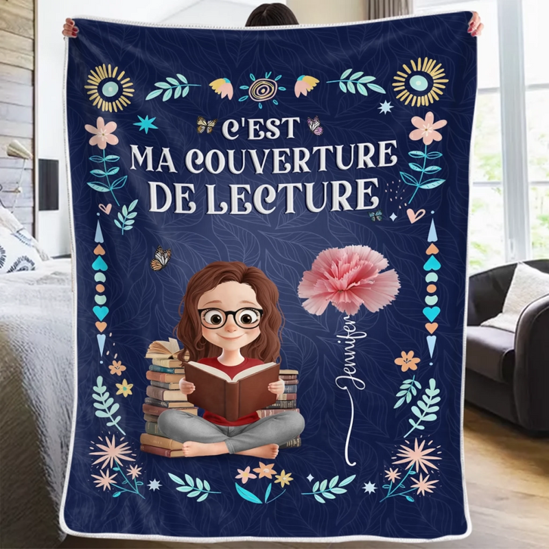 Couverture Personnalisée – Cadeaux Littéraires Personnalisés Pour Amoureux Des Livres, Bookworms Et Lecteurs – La Vie Est Plus Douce Sous Une Couverture D’Histoires