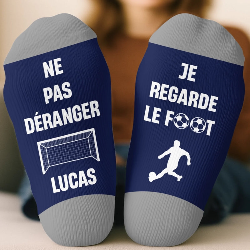 Chaussettes De Football Personnalisées – Cadeaux De Noël Et D’Anniversaire Pour Amoureux Du Football, Fans De Sport Et Passionnés – Je Regarde Le Foot