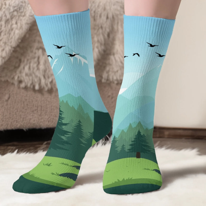 Chaussettes Personnalisées – Cadeaux D’Anniversaire Sportifs Pour Fans De Sport Et Amoureux D’Activités – Je Préfère Être En Montagne