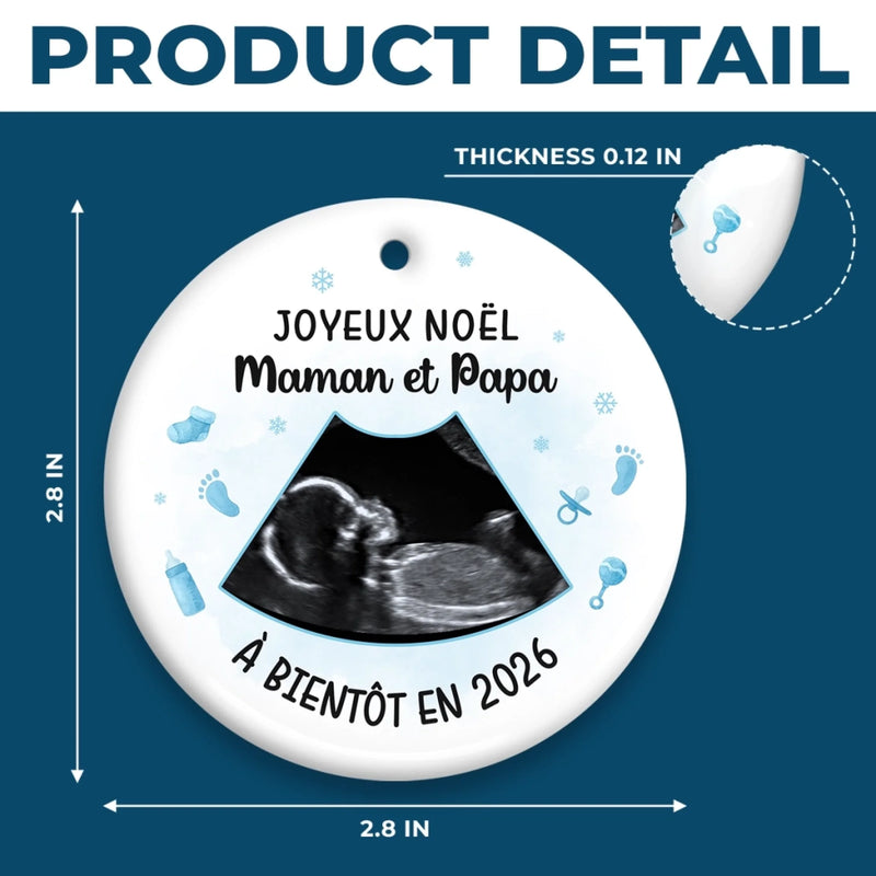 Ornement En Céramique Personnalisé – Cadeaux De Noël, De Baby Shower Et De Révélation De Genre Pour Nouvelles Mamans, Nouveaux Papas, Nouveaux Parents – Chaque Miracle Commence Par Un