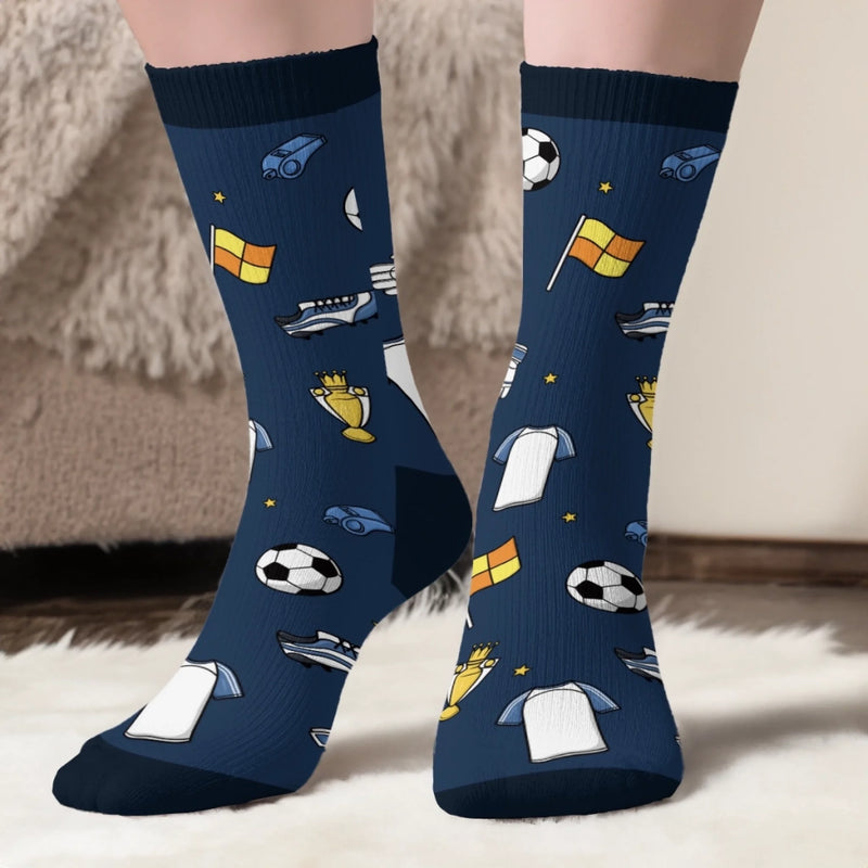 Chaussettes De Football Personnalisées – Cadeaux De Noël Et D’Anniversaire Pour Amoureux Du Football, Fans De Sport Et Passionnés – Le Football Est Dans Mon ADN