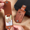 Porte-Clés En Cuir Gravé Avec Photo Personnalisé – Cadeaux D’Anniversaire Personnalisés Pour Maman, Papa, Fils, Fille, Enfants Et Famille – Là Où Tu Vas, Mon Cœur Te Suit