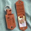 Porte-Clés En Cuir Gravé Avec Photo Personnalisé – Cadeaux D’Anniversaire Personnalisés Pour Maman, Papa, Fils, Fille, Enfants Et Famille – Là Où Tu Vas, Mon Cœur Te Suit