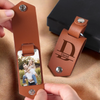 Porte-Clés En Cuir Gravé Avec Photo Personnalisé – Cadeaux Personnalisés D’Anniversaire Et De Mariage Pour Mari Et Femme, Pour Lui Et Pour Elle – Quand Je Te Tiens, Le Monde S’Arrête Un Instant