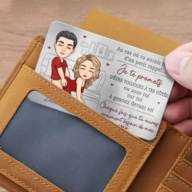 Carte Portefeuille En Aluminium Personnalisée – Cadeaux Personnalisés D’Anniversaire Et De Mariage Pour Mari Et Femme, Pour Lui Et Pour Elle – Ton Nom Est Le Seul Qui Rassure Mes Silences
