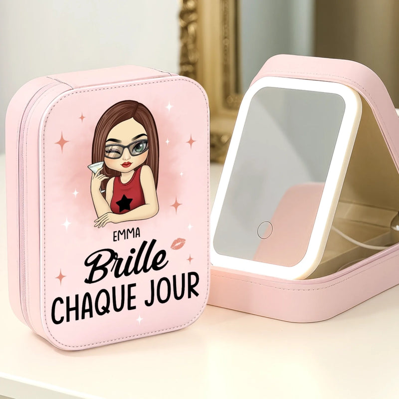 Boîte À Bijoux Lumineuse Personnalisée – Cadeaux D’Anniversaire Personnalisés Pour Besties, Sœurs, BFF, Famille Et Vous-Même – Évoluer Vers Une Version Plus Rayonnante De Moi-Même