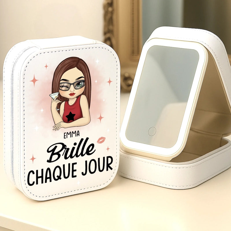 Boîte À Bijoux Lumineuse Personnalisée – Cadeaux D’Anniversaire Personnalisés Pour Besties, Sœurs, BFF, Famille Et Vous-Même – Évoluer Vers Une Version Plus Rayonnante De Moi-Même