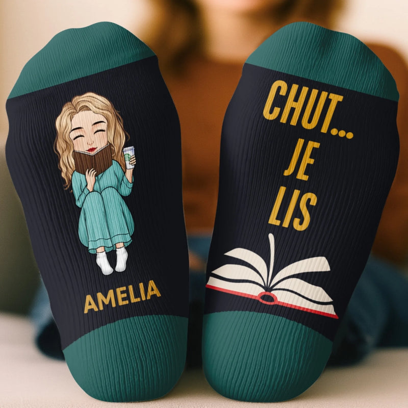 Chaussettes Personnalisées - Cadeaux Pour Amoureux Des Livres, Rats De Bibliothèque, Lecteurs - Rat De Bibliothèque En Pause