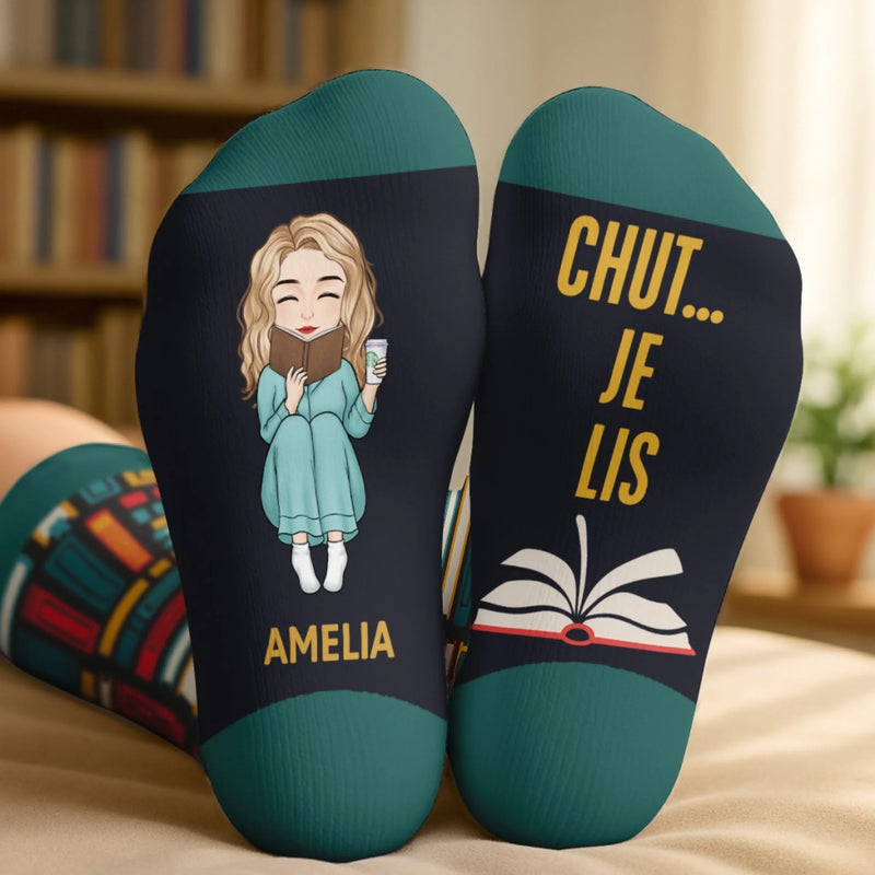 Chaussettes Personnalisées - Cadeaux Pour Amoureux Des Livres, Rats De Bibliothèque, Lecteurs - Rat De Bibliothèque En Pause