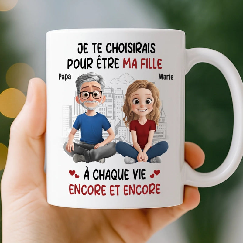 Tasse Personnalisée – Cadeaux D’Anniversaire Personnalisés Pour Maman, Papa Et Fille – Tu Fais Briller Ma Journée Rien Qu’En Étant Là