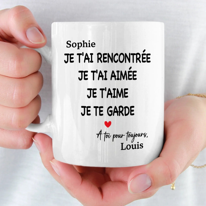 Tasse Personnalisée – Cadeaux D’Anniversaire De Mariage Pour Mari Et Femme, Pour Lui Et Pour Elle – Tu Es La Sérénité Que J’Attendais Dans Ma Vie