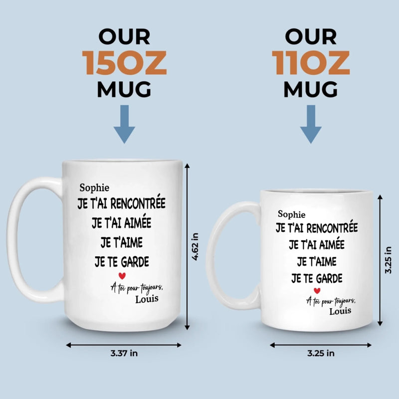 Tasse Personnalisée – Cadeaux D’Anniversaire De Mariage Pour Mari Et Femme, Pour Lui Et Pour Elle – Tu Es La Sérénité Que J’Attendais Dans Ma Vie
