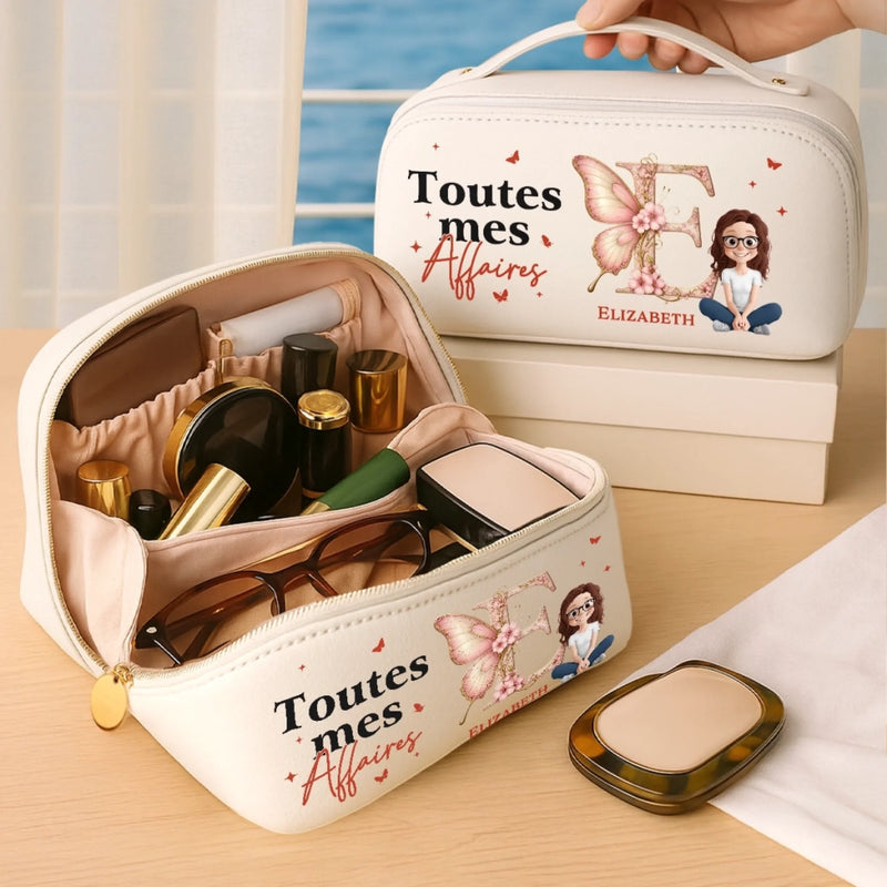 Trousse De Toilette De Voyage En Similicuir Personnalisée – Cadeau D’Anniversaire Pour Femmes, Meilleures Amies, Sœurs, BFF Ou Pour Vous-Même – Je Me Choisis À Chaque Étape De Mon Chemin