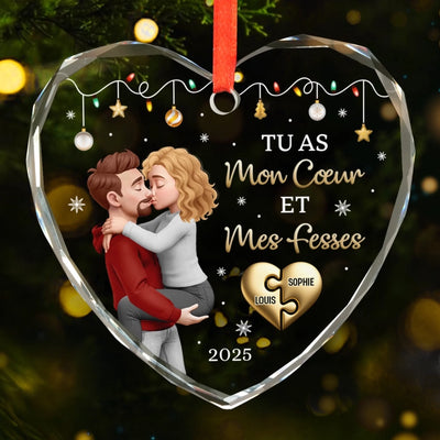 Ornement En Verre En Forme De Cœur Personnalisé – Cadeaux D’Anniversaire, De Noël Et De Mariage Pour Mari Et Femme, Pour Lui Et Pour Elle – Un Noël Qui Marque Le Début De Notre Pour Toujours