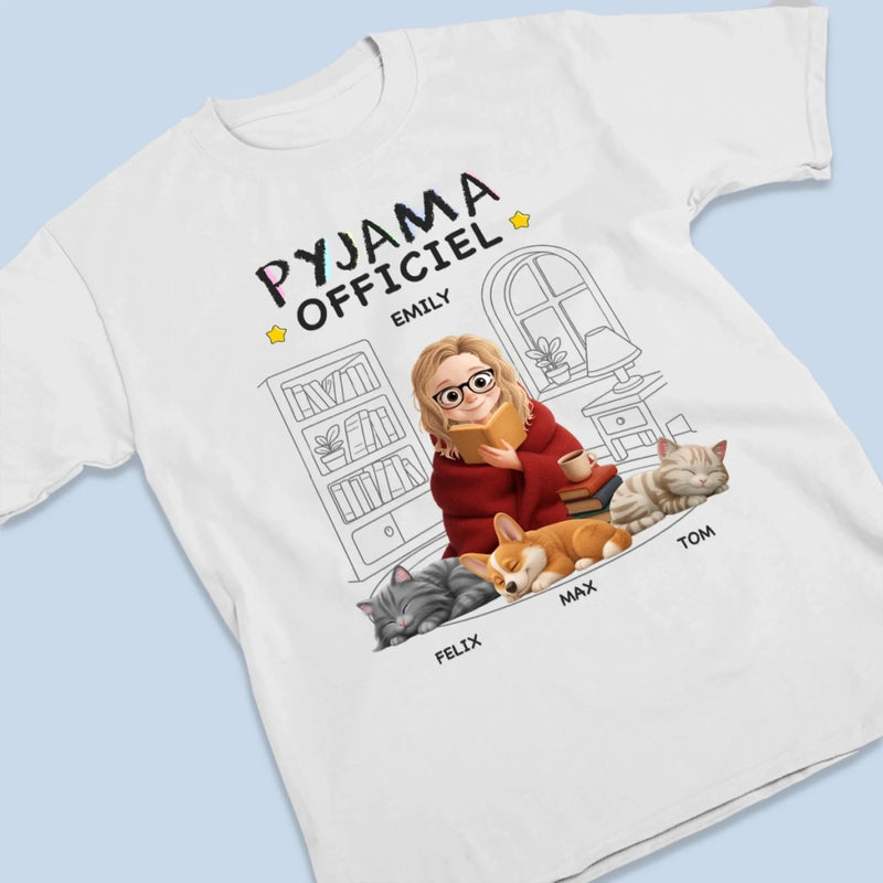 T-shirt Unisexe, T-shirt Premium, Hoodie Personnalisé – Cadeaux De Noël Et D’Anniversaire Personnalisés Pour Amoureux Des Chiens Et Des Chats, Parents De Chiens, Parents De Chats – Mes Pyjamas Officiels