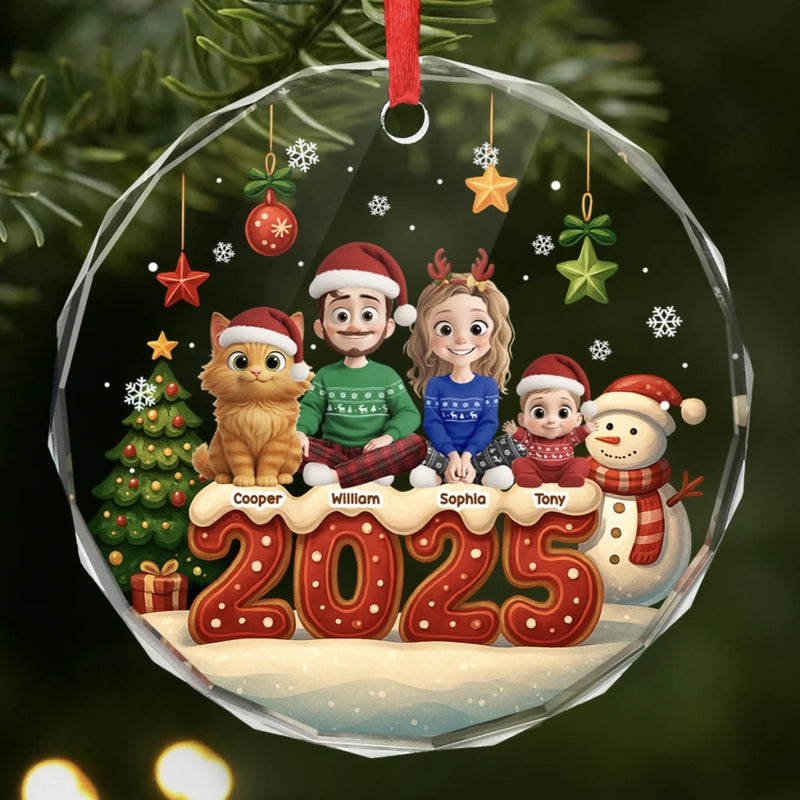 Ornement En Verre Personnalisé – Cadeaux De Noël Et D’Anniversaire Pour Famille, Amoureux Des Chiens Et Des Chats – Nos Cœurs Réunis Pour Noël