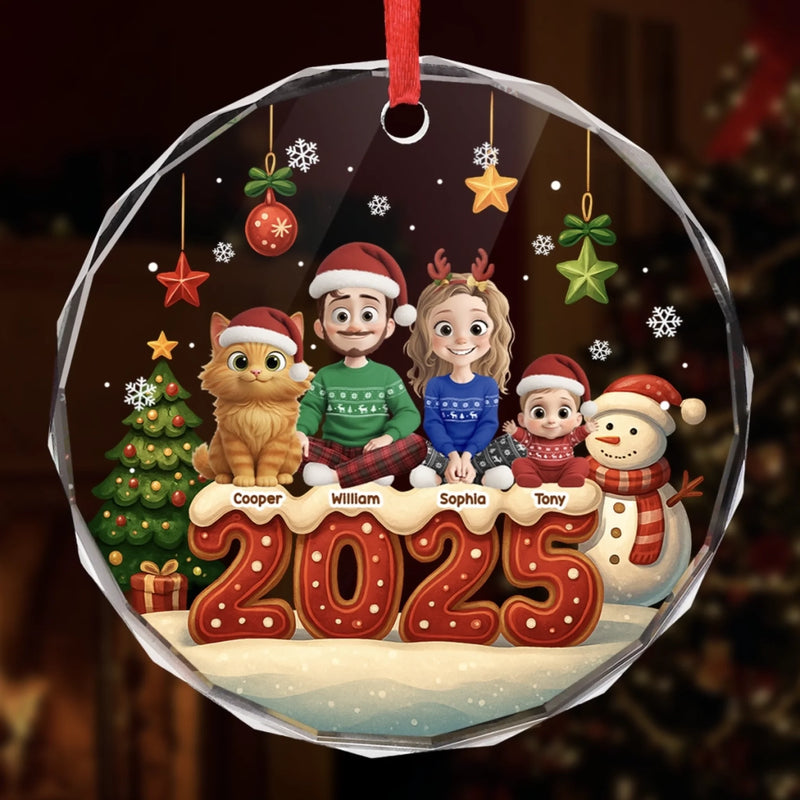 Ornement En Verre Personnalisé – Cadeaux De Noël Et D’Anniversaire Pour Famille, Amoureux Des Chiens Et Des Chats – Nos Cœurs Réunis Pour Noël