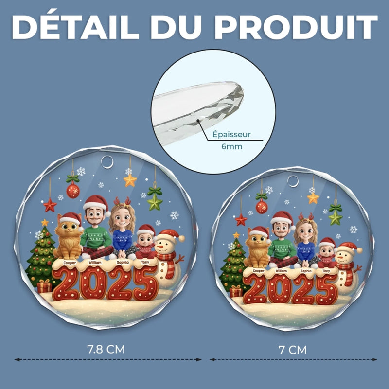 Ornement En Verre Personnalisé – Cadeaux De Noël Et D’Anniversaire Pour Famille, Amoureux Des Chiens Et Des Chats – Nos Cœurs Réunis Pour Noël