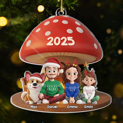 Ornement Acrylique Personnalisé – Cadeaux De Noël Et D’Anniversaire Pour Famille, Amoureux Des Chiens Et Des Chats – La Famille Préférée Du Père Noël