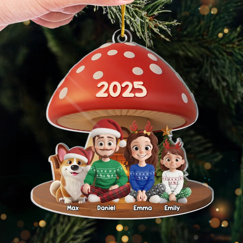 Ornement Acrylique Personnalisé – Cadeaux De Noël Et D’Anniversaire Pour Famille, Amoureux Des Chiens Et Des Chats – La Famille Préférée Du Père Noël