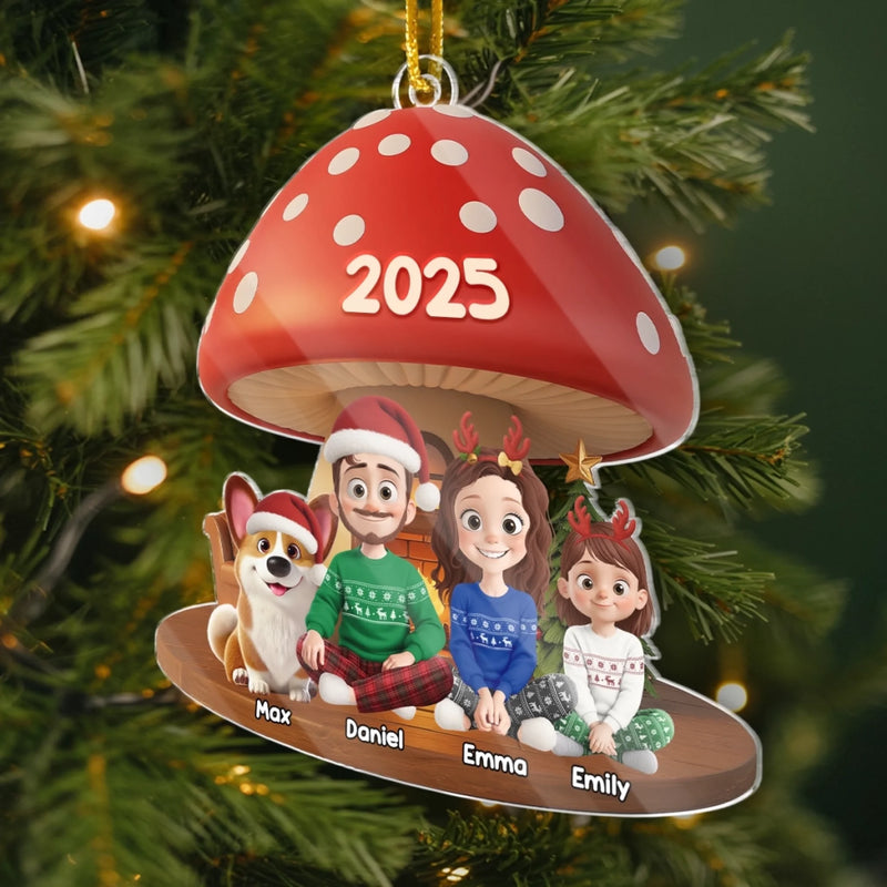 Ornement Acrylique Personnalisé – Cadeaux De Noël Et D’Anniversaire Pour Famille, Amoureux Des Chiens Et Des Chats – La Famille Préférée Du Père Noël