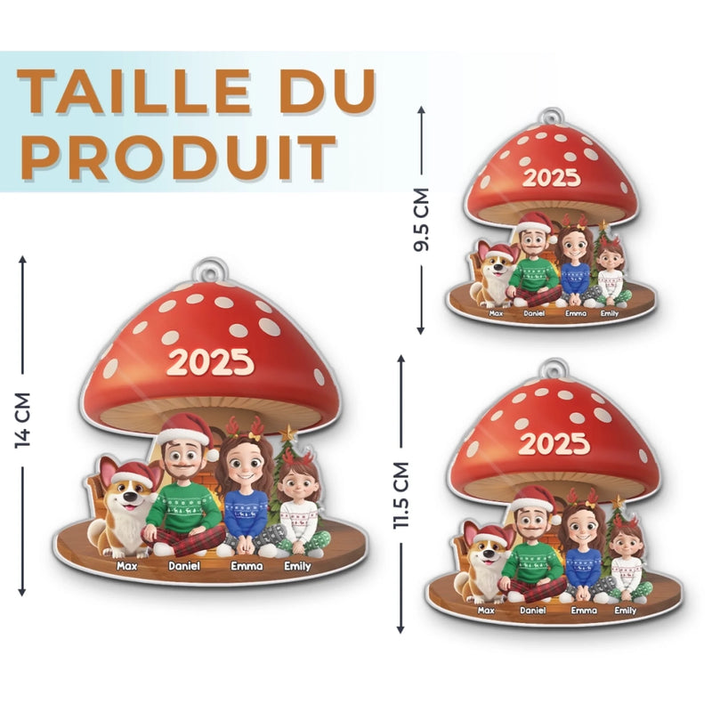 Ornement Acrylique Personnalisé – Cadeaux De Noël Et D’Anniversaire Pour Famille, Amoureux Des Chiens Et Des Chats – La Famille Préférée Du Père Noël