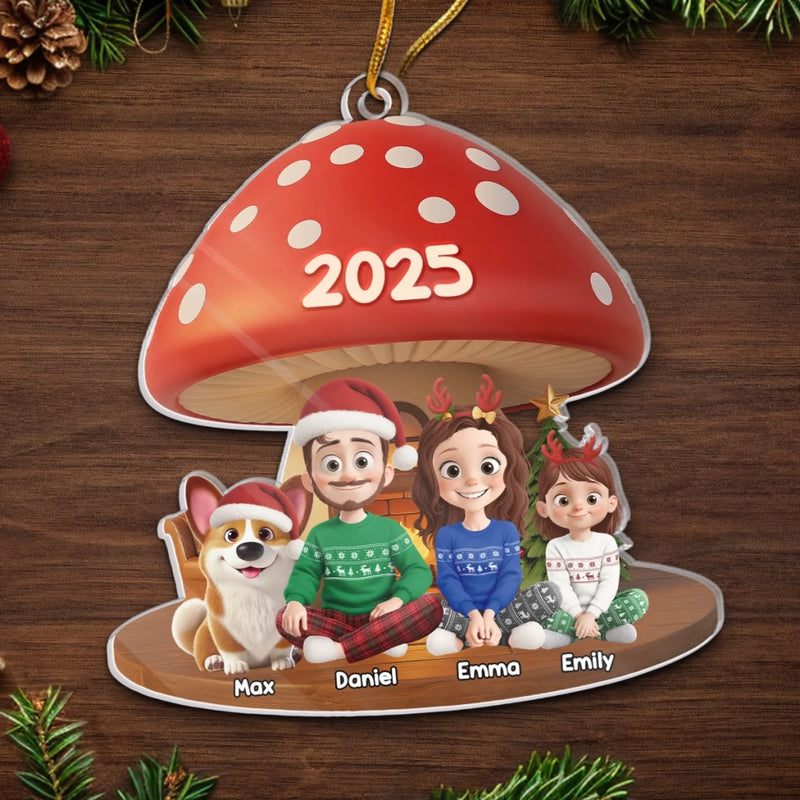 Ornement Acrylique Personnalisé – Cadeaux De Noël Et D’Anniversaire Pour Famille, Amoureux Des Chiens Et Des Chats – La Famille Préférée Du Père Noël