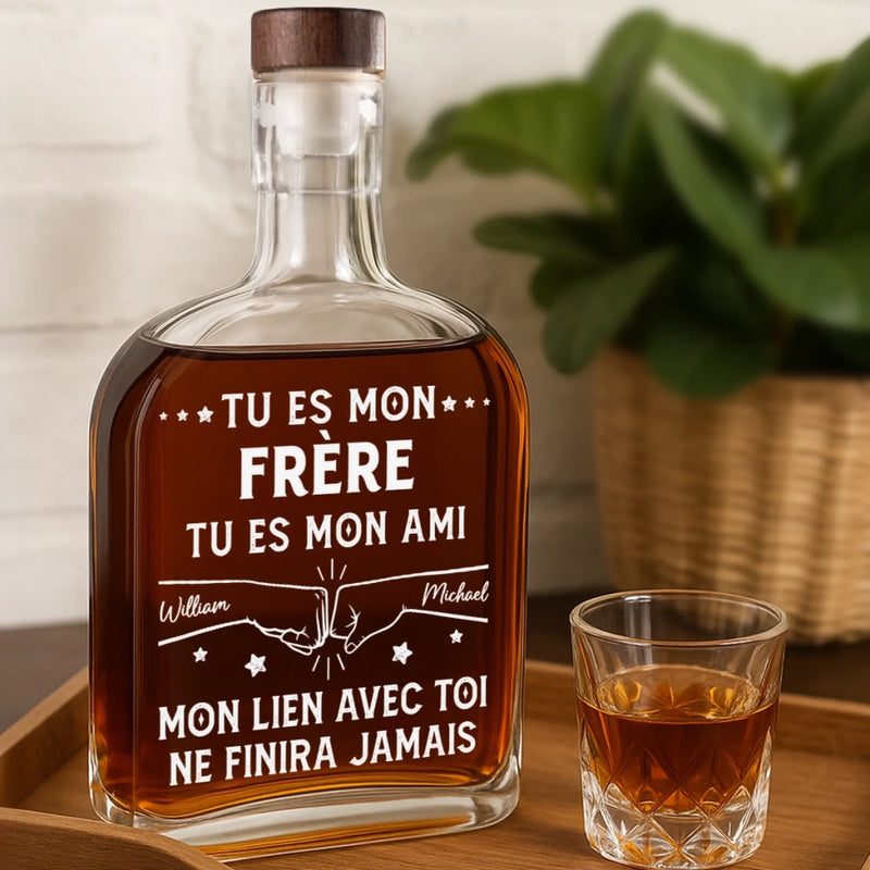 Bouteille De Whisky Personnalisée – Cadeau D’Anniversaire Pour Maman, Papa, Frère, Sœur Et Meilleurs Amis – Tu Es Mon Frère