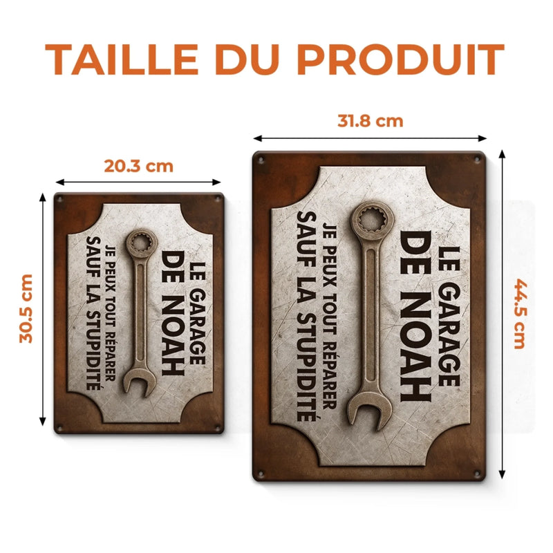 Panneau Métallique Personnalisé Pour La Décoration De La Maison – Cadeaux D’Anniversaire Personnalisés Pour Papa Et Grand-Père – Je Peux Tout Réparer, Sauf La Stupidité